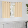 vidaXL Firany blackout z kółkami 2 pcs Kremowy 140 x 140 cm Poliester