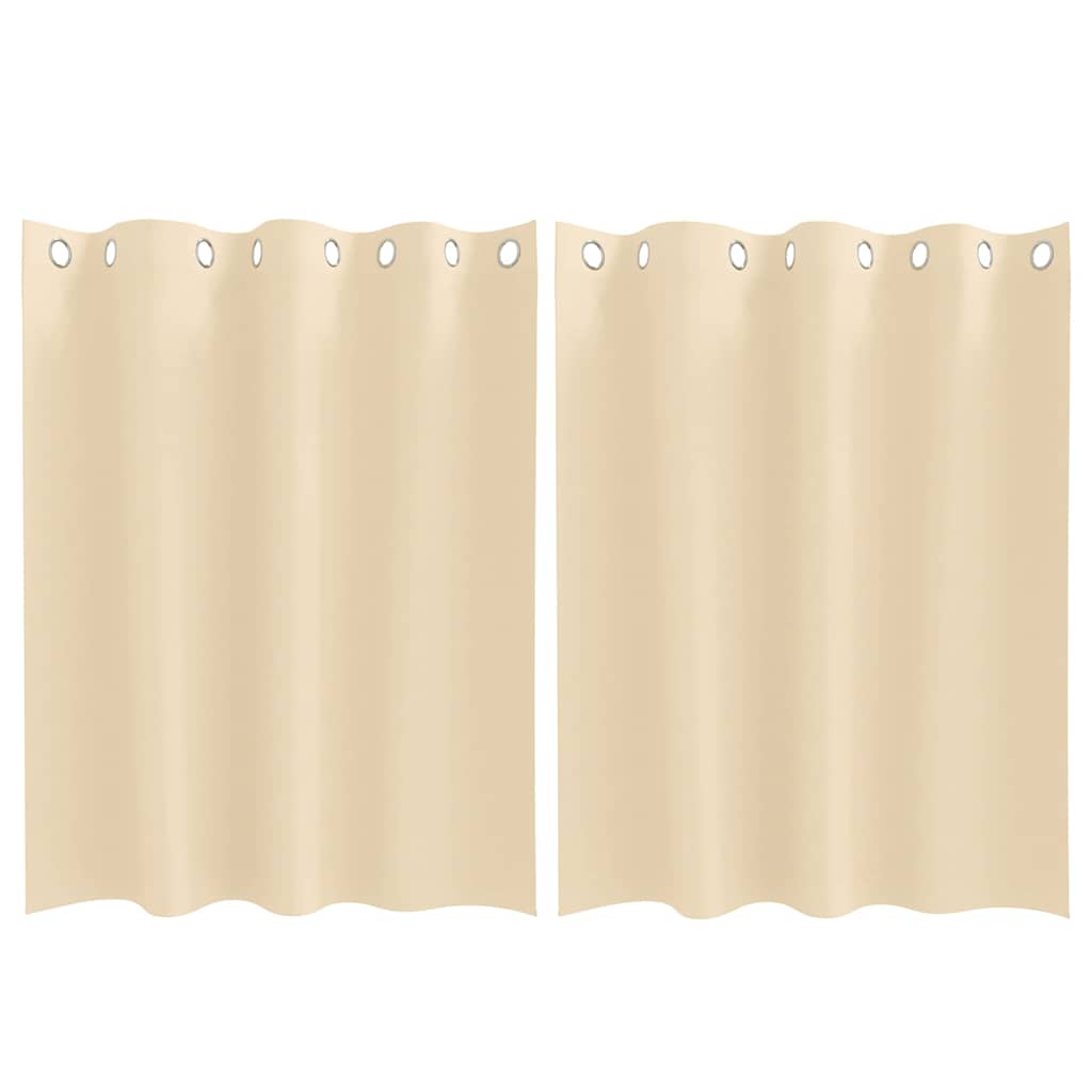 vidaXL Firany blackout z kółkami 2 pcs Kremowy 140 x 140 cm Poliester