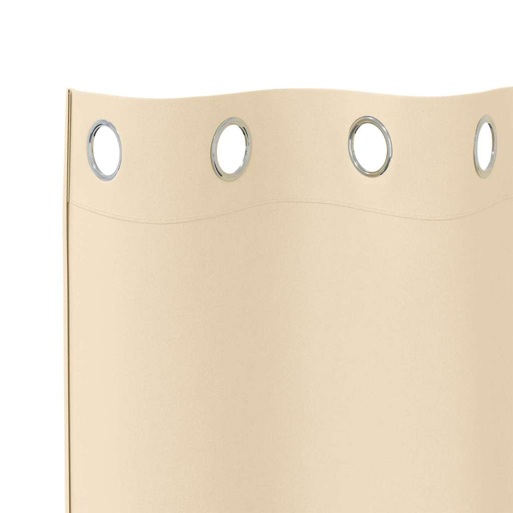 vidaXL Firany blackout z kółkami 2 pcs Kremowy 175 x 140 cm Poliester