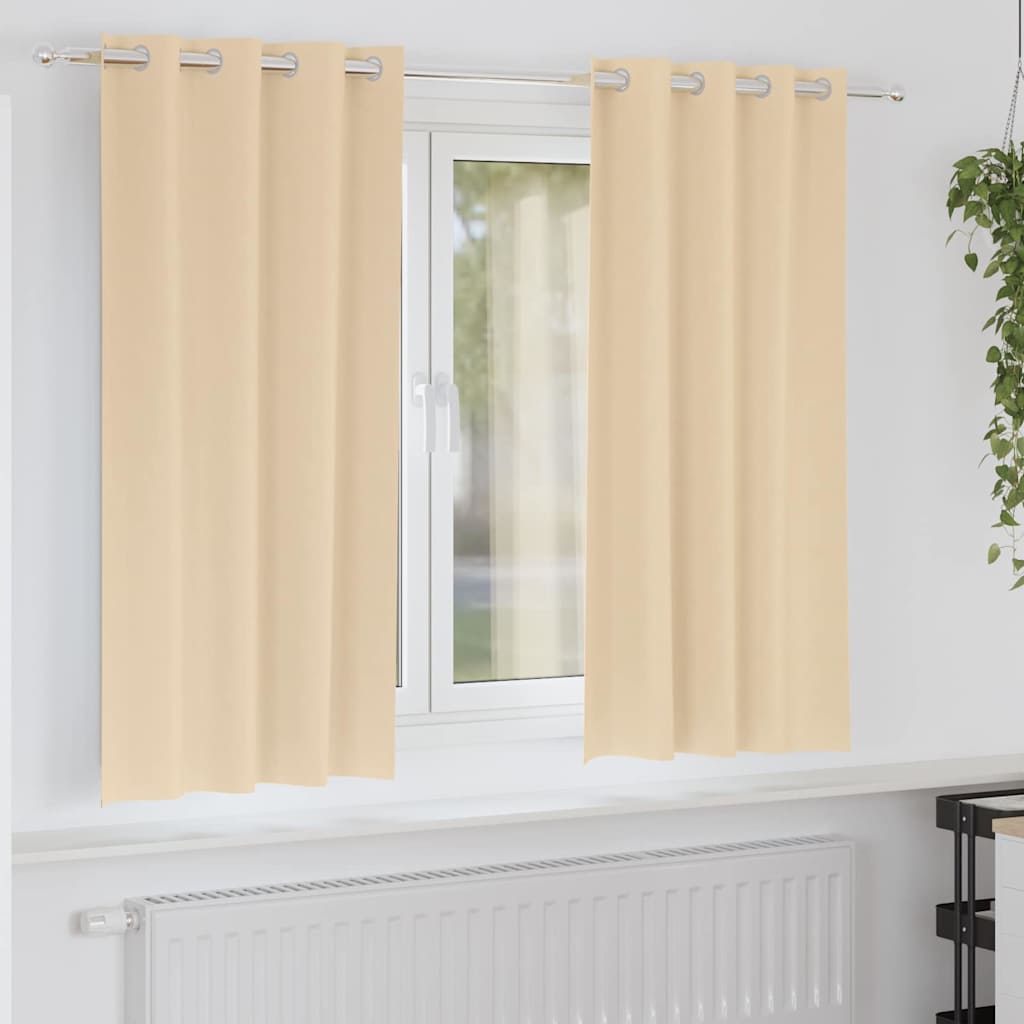 vidaXL Firany blackout z kółkami 2 pcs Kremowy 175 x 140 cm Poliester