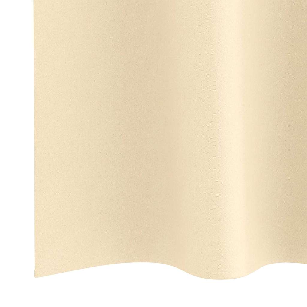 vidaXL Firany blackout z kółkami 2 pcs Kremowy 225 x 140 cm Poliester