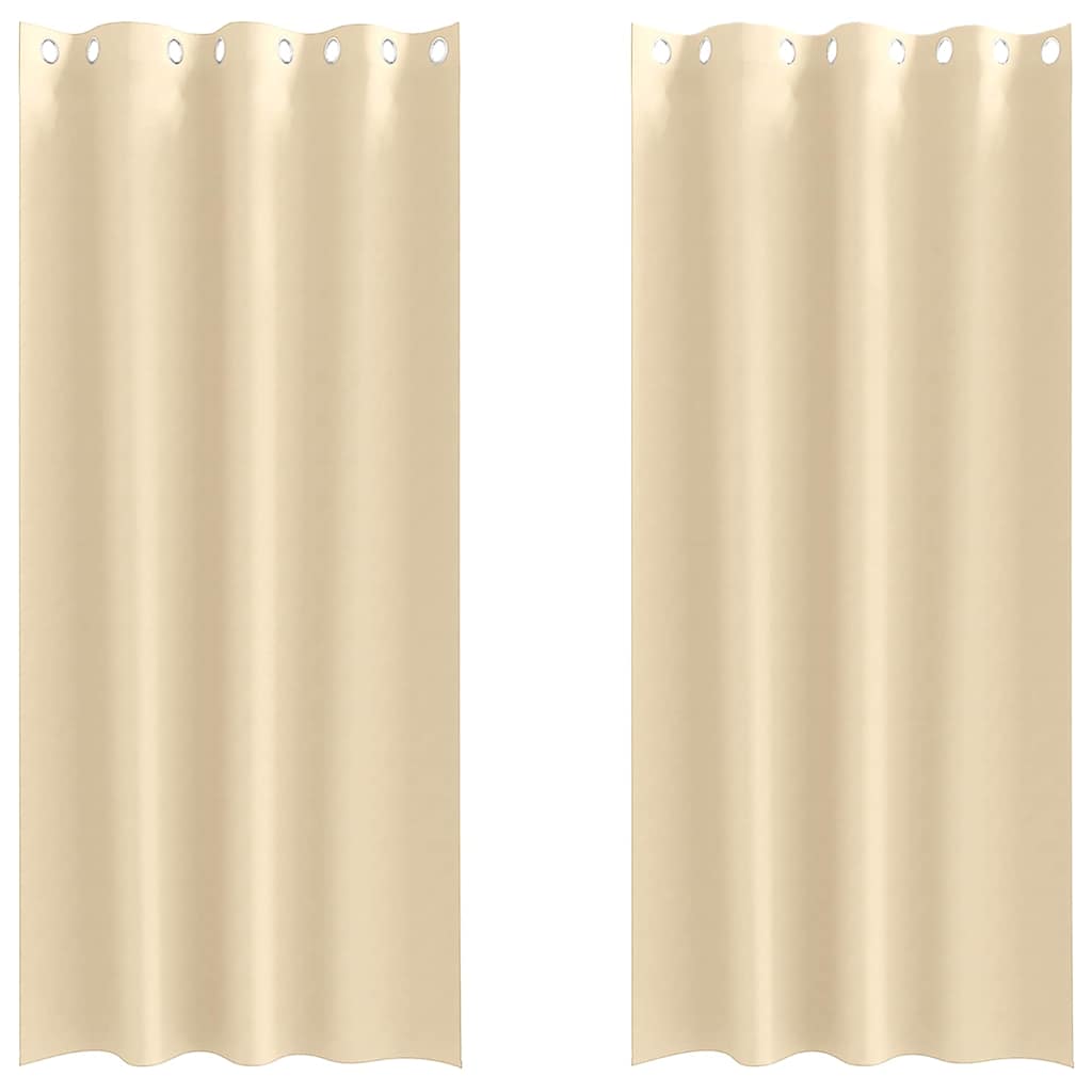 vidaXL Firany blackout z kółkami 2 pcs Kremowy 260 x 140 cm Poliester