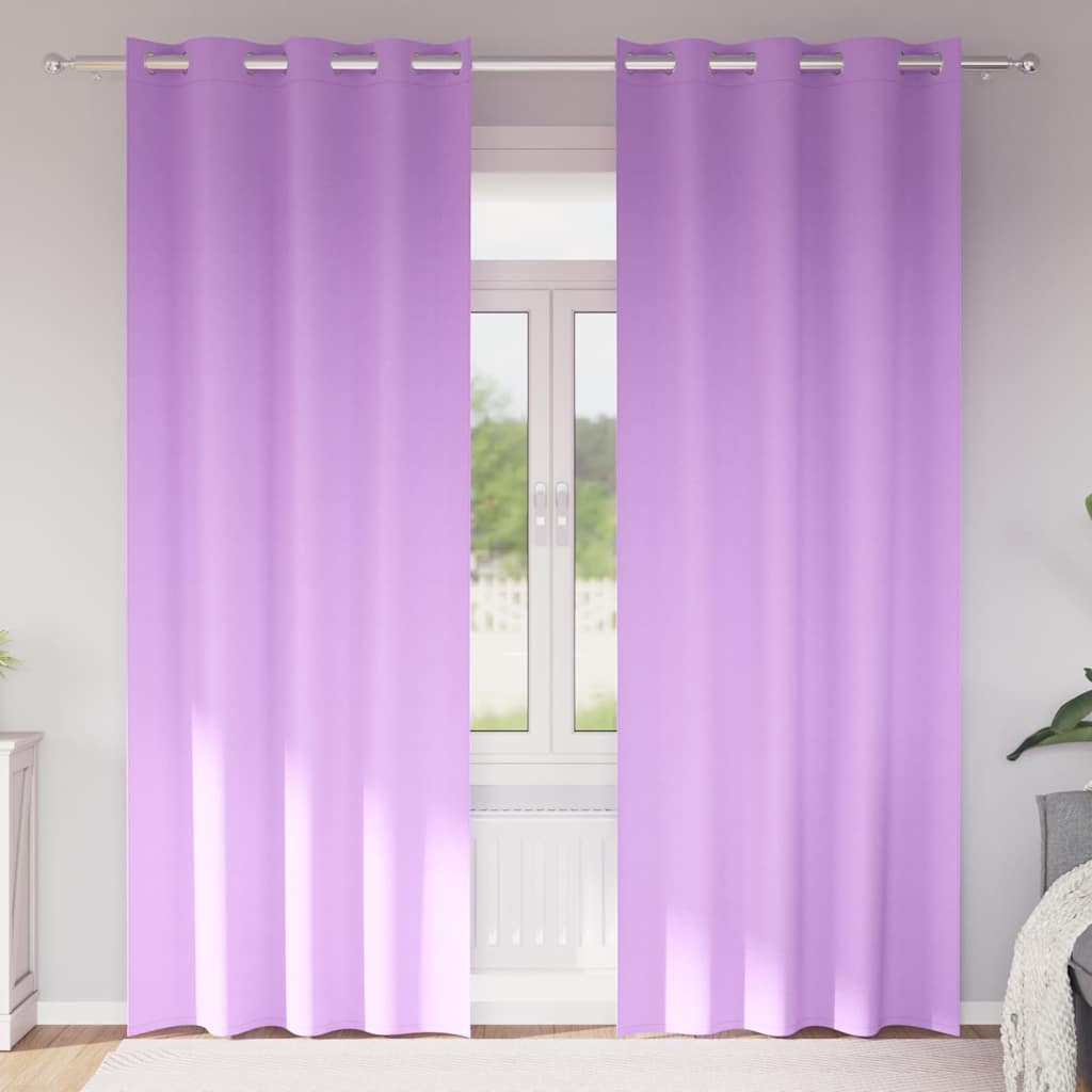 vidaXL Firany blackout z kółkami 2 pcs Fioletowy 225 x 140 cm