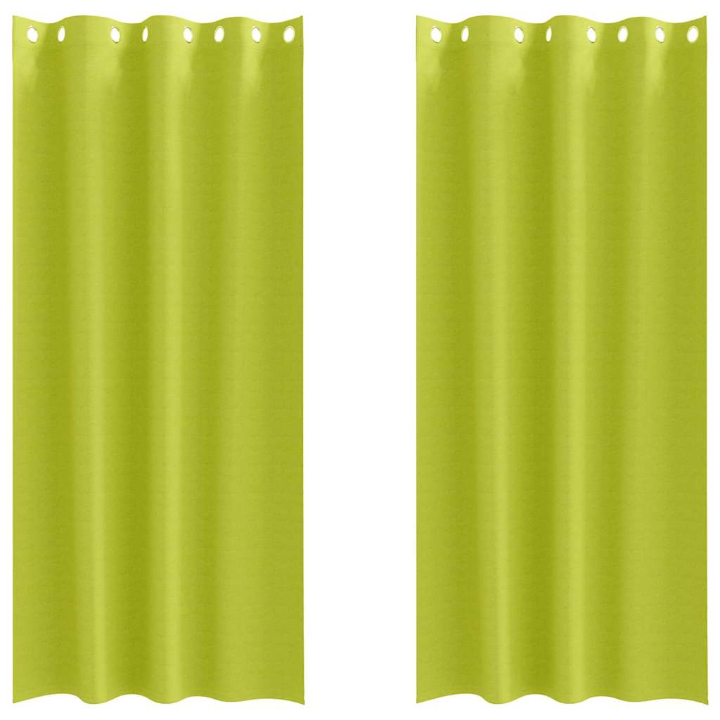 vidaXL Firany blackout z kółkami 2 pcs Zielony 245 x 140 cm Poliester