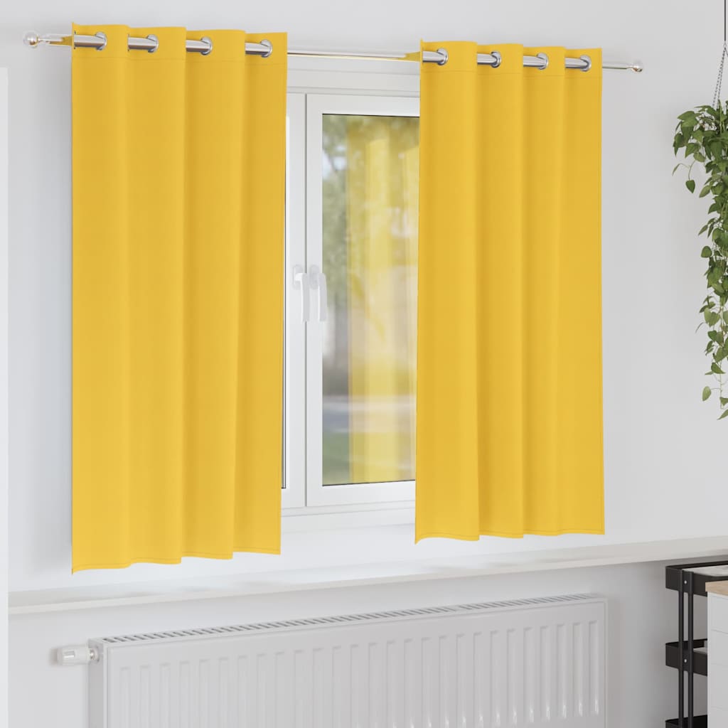 vidaXL Firany blackout z kółkami 2 pcs Musztardowy Żółty 175 x 140 cm