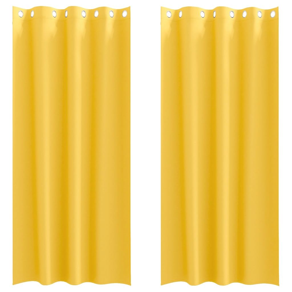 vidaXL Firany blackout z kółkami 2 pcs Musztardowy Żółty 260 x 140 cm