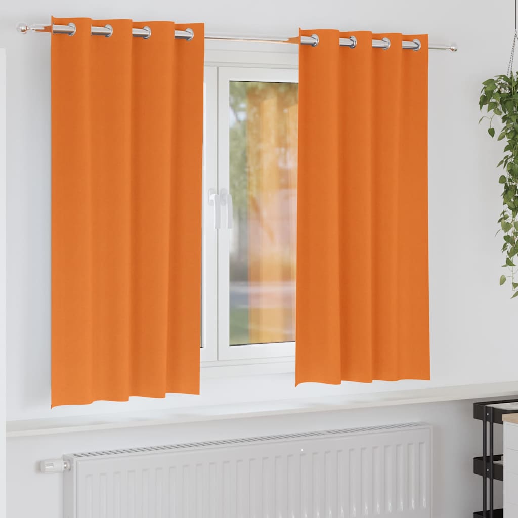 vidaXL Firany blackout z kółkami 2 pcs Jasnopomarańczowy 175 x 140 cm