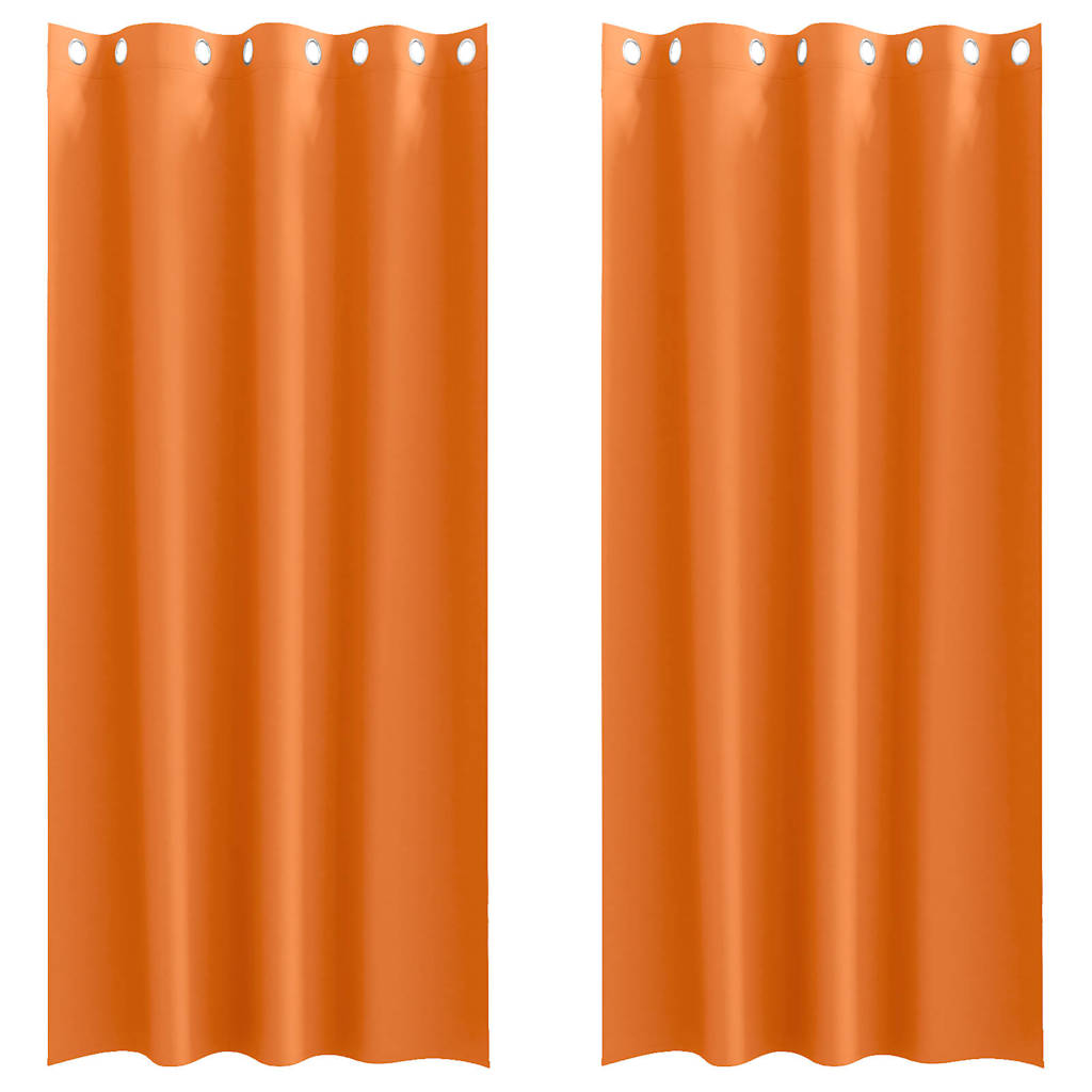 vidaXL Firany blackout z kółkami 2 pcs Jasnopomarańczowy 245 x 140 cm