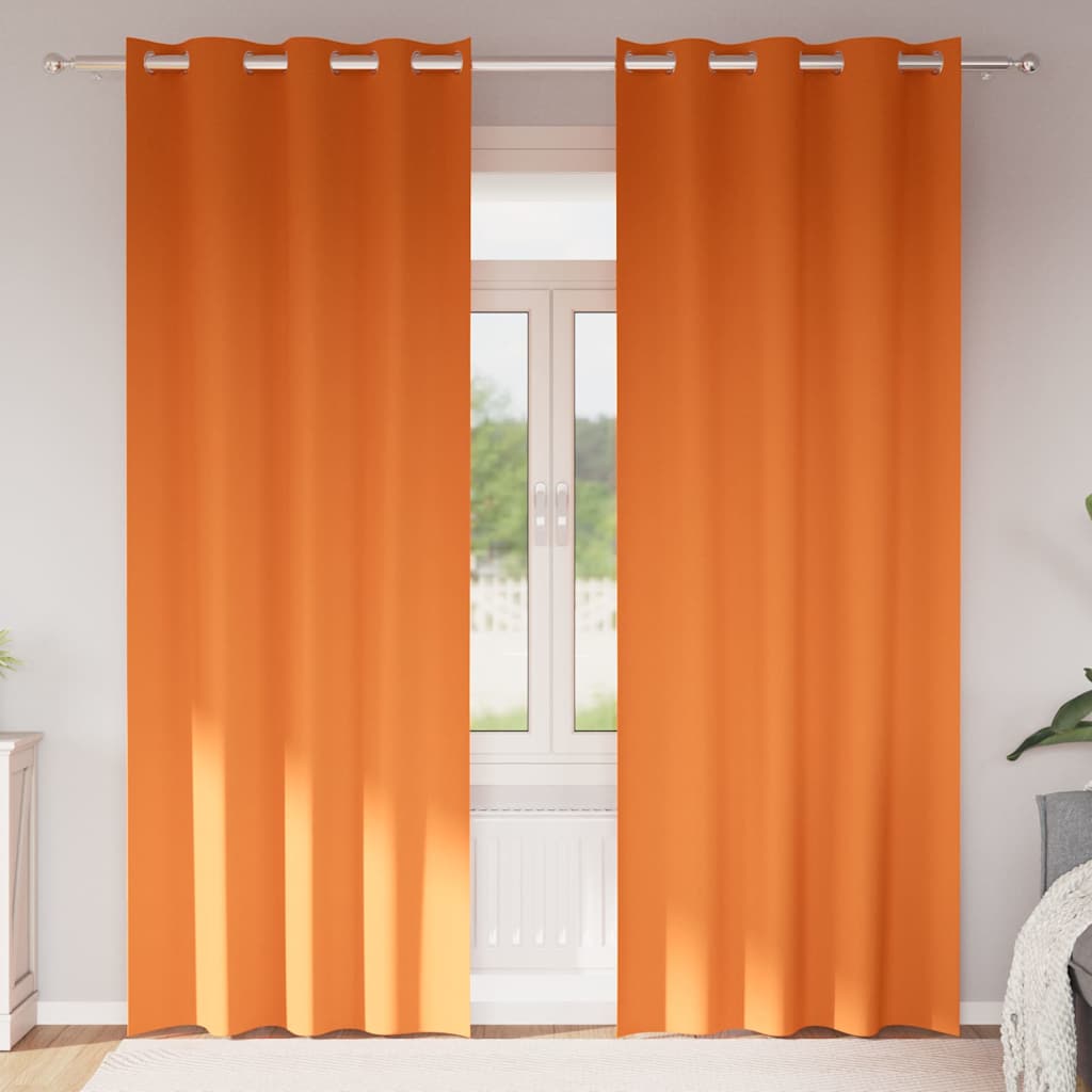 vidaXL Firany blackout z kółkami 2 pcs Jasnopomarańczowy 260 x 140 cm