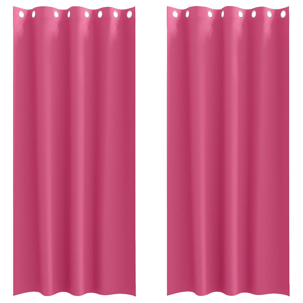 vidaXL Firany blackout z kółkami 2 pcs Jasnoróżowy 225 x 140 cm