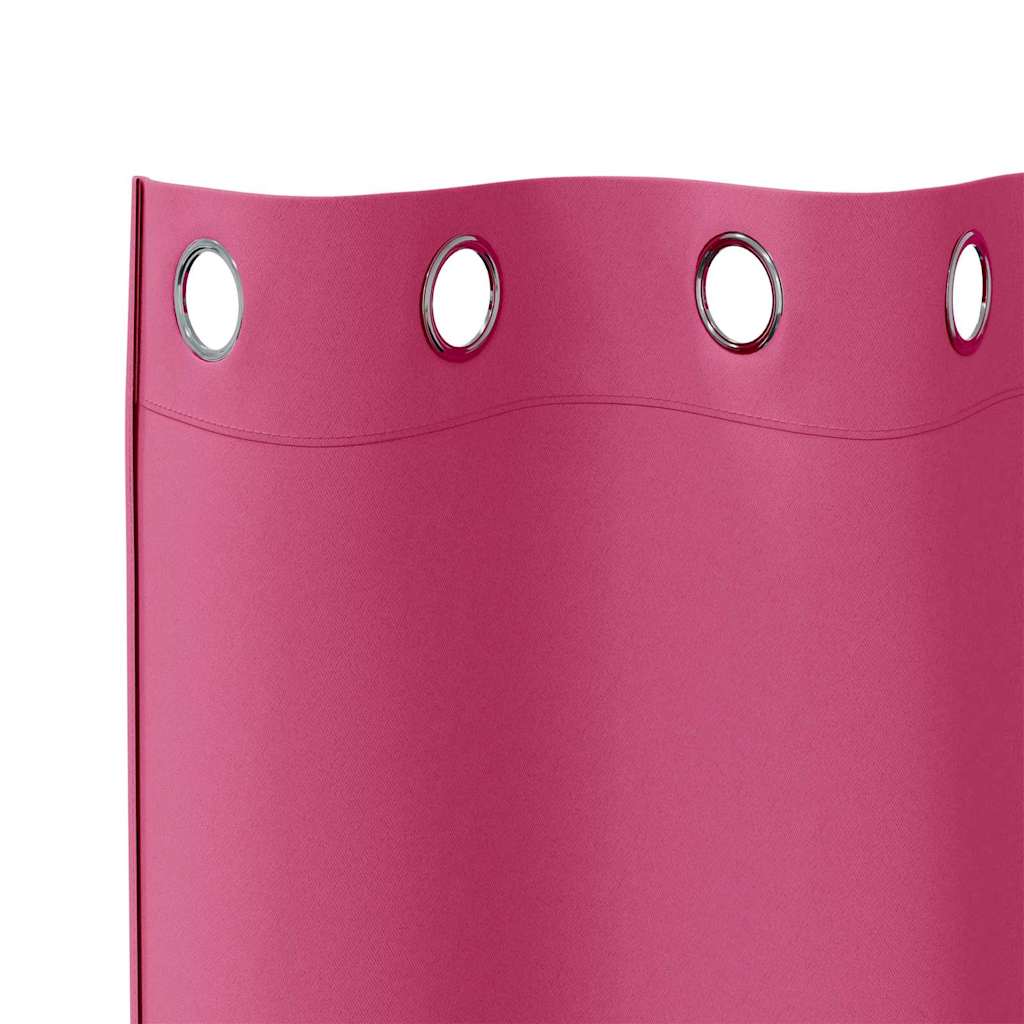 vidaXL Firany blackout z kółkami 2 pcs Jasnoróżowy 245 x 140 cm