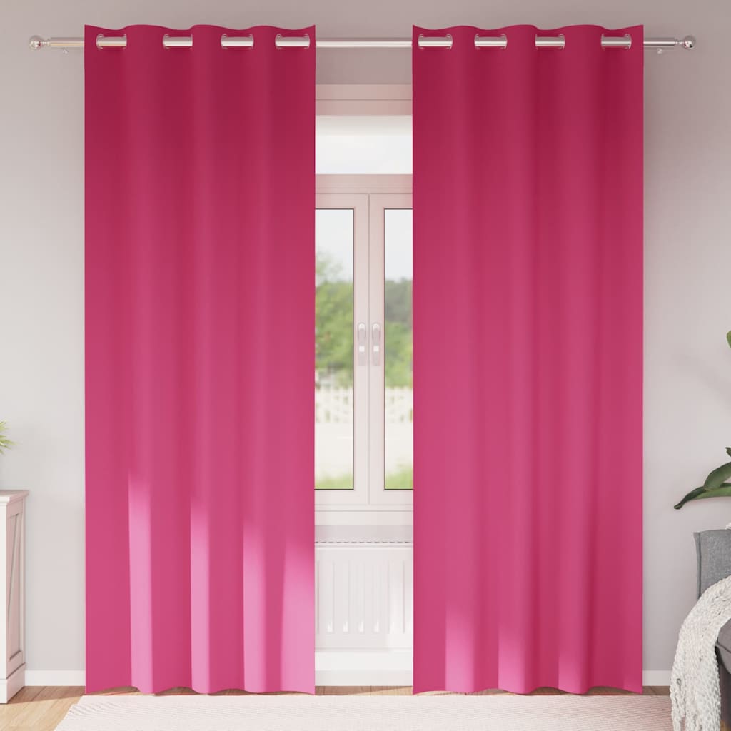 vidaXL Firany blackout z kółkami 2 pcs Jasnoróżowy 260 x 140 cm