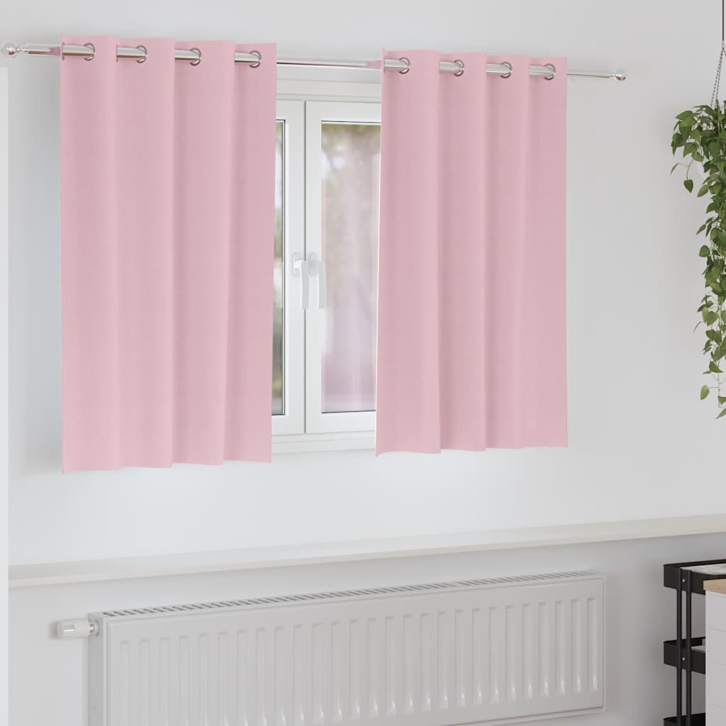 vidaXL Firany blackout z kółkami 2 pcs Dziecięcy róż 140 x 140 cm