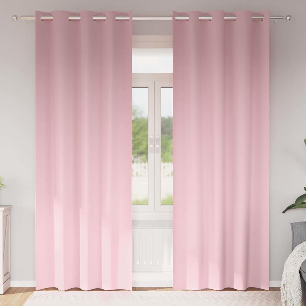 vidaXL Firany blackout z kółkami 2 pcs Dziecięcy róż 225 x 140 cm
