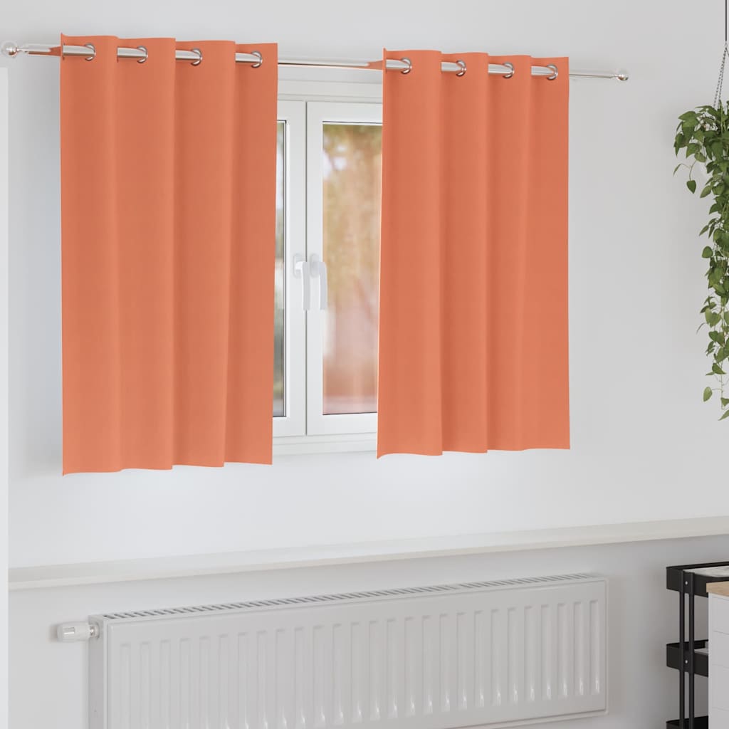 vidaXL Firany blackout z kółkami 2 pcs terakota 140 x 140 cm Poliester