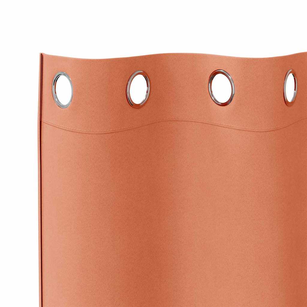 vidaXL Firany blackout z kółkami 2 pcs terakota 225 x 140 cm Poliester