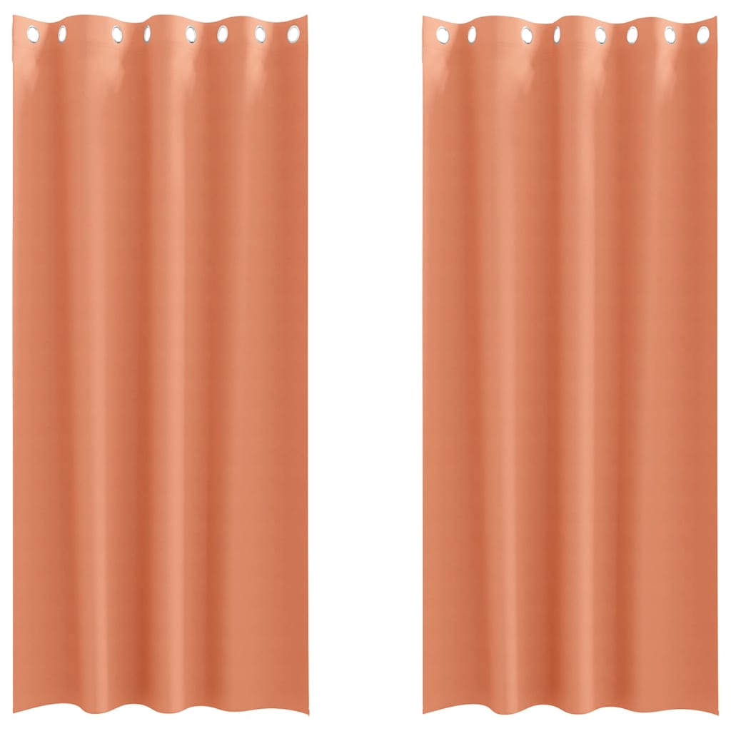 vidaXL Firany blackout z kółkami 2 pcs terakota 225 x 140 cm Poliester