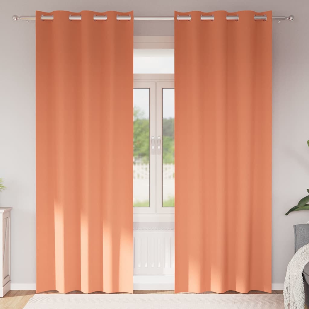 vidaXL Firany blackout z kółkami 2 pcs terakota 245 x 140 cm Poliester