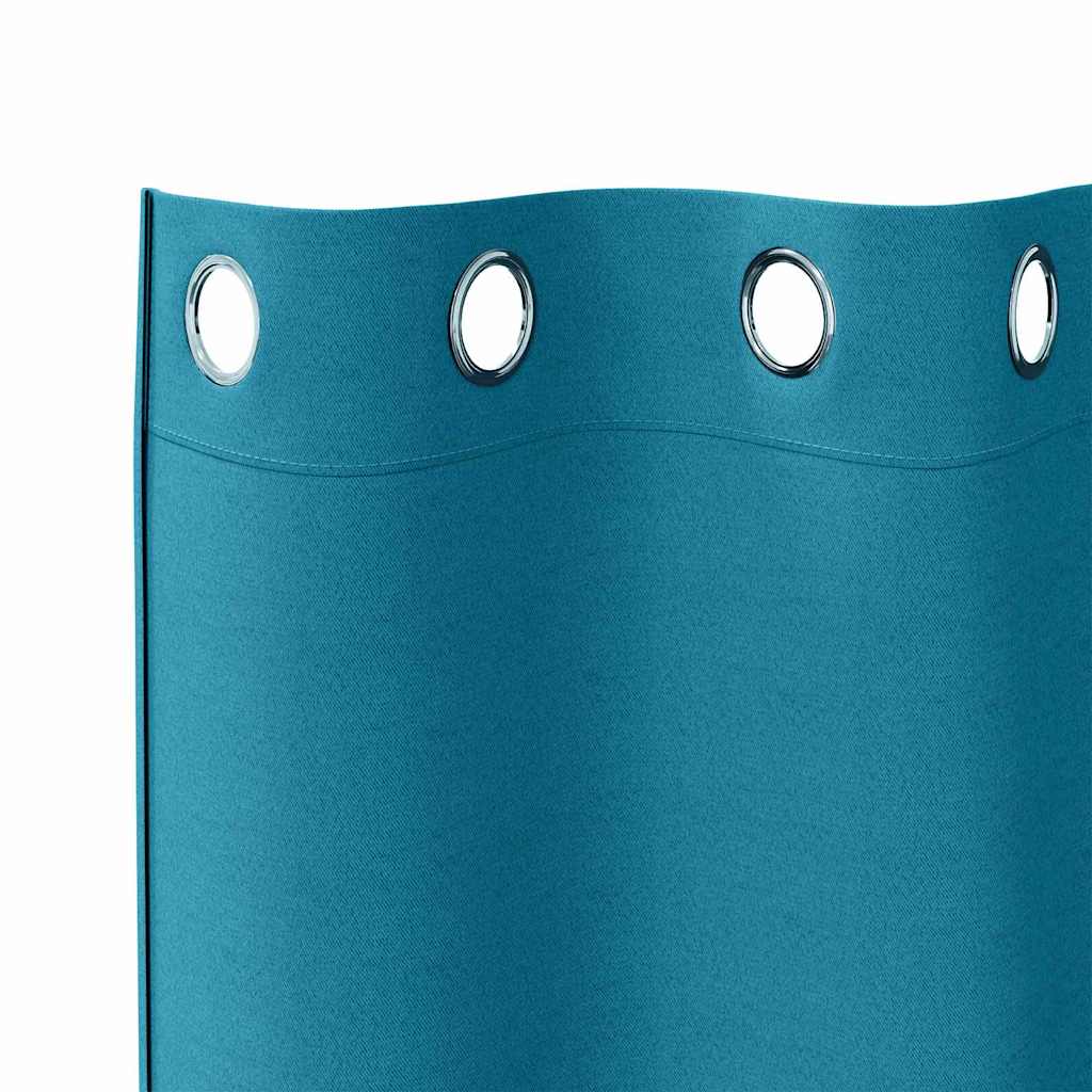 vidaXL Firany blackout z kółkami 2 pcs Turkusowy 245 x 140 cm