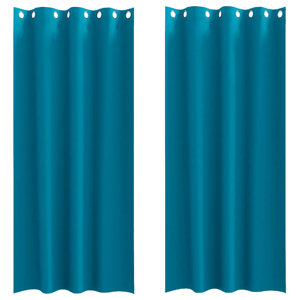 vidaXL Firany blackout z kółkami 2 pcs Turkusowy 245 x 140 cm