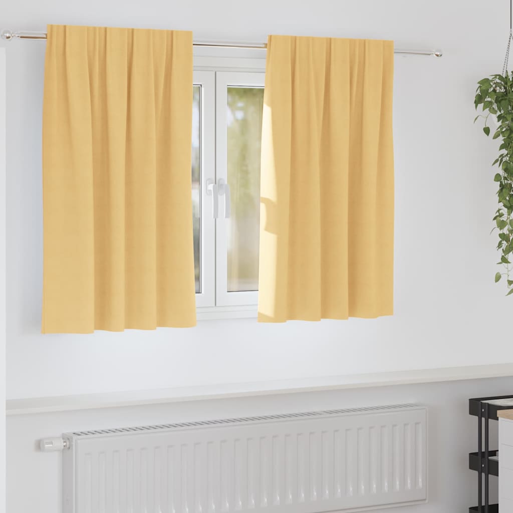 vidaXL Firany blackout z kółkami 2 pcs Beżowy 140 x 140 cm Poliester