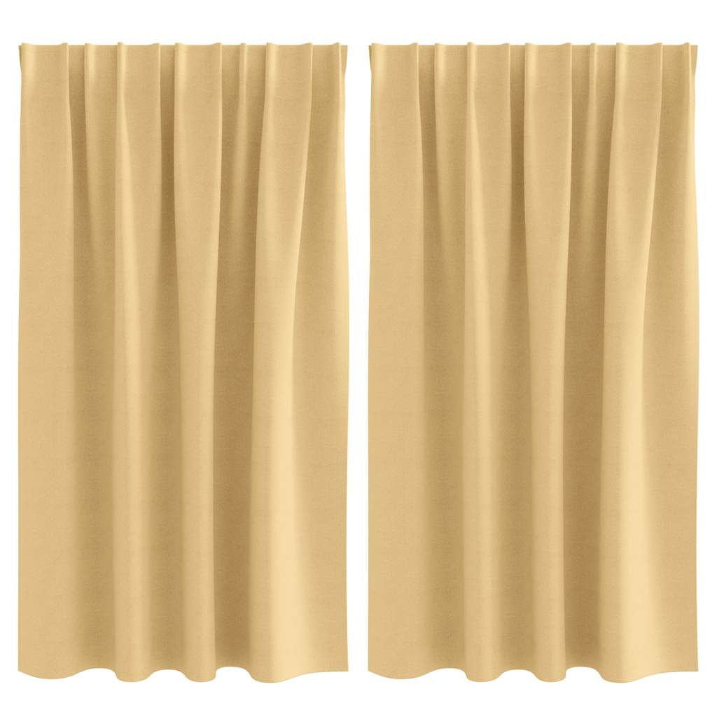 vidaXL Firany blackout z kółkami 2 pcs Beżowy 140 x 140 cm Poliester