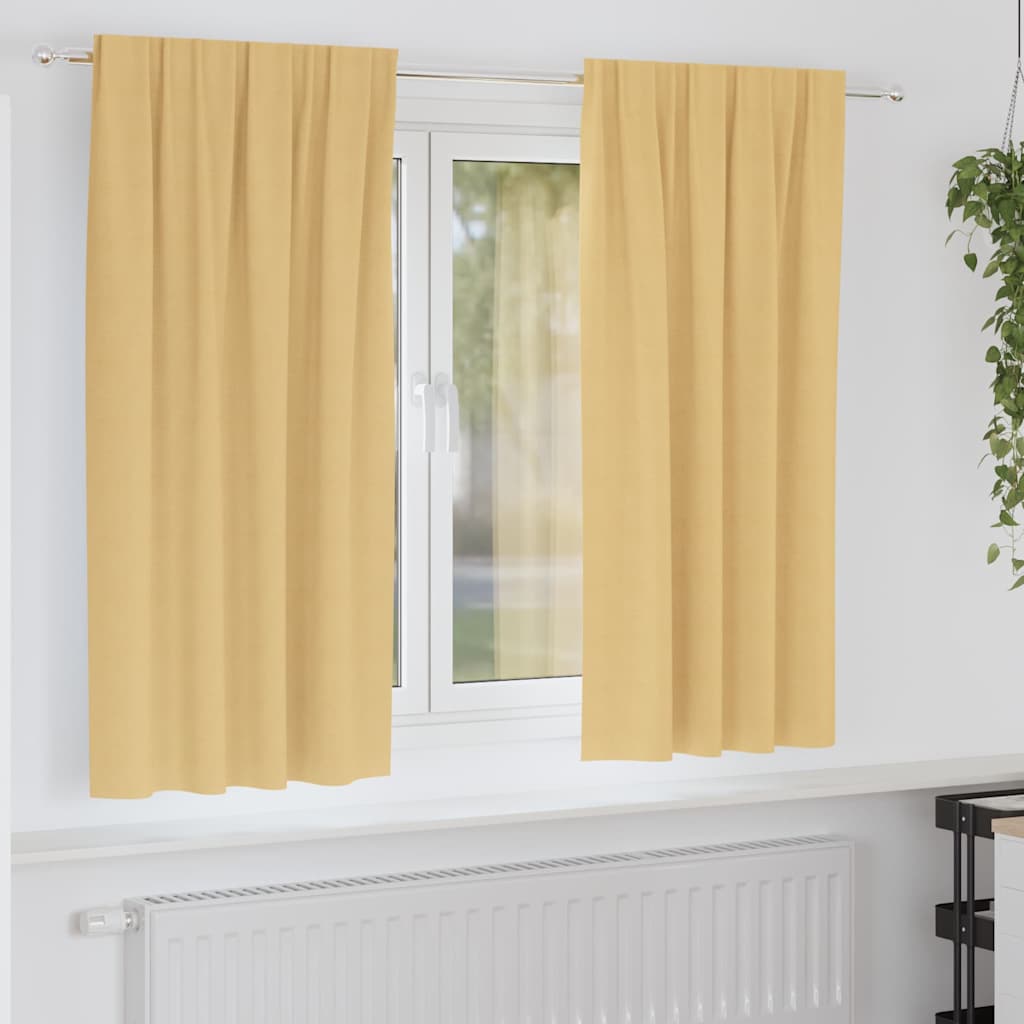 vidaXL Firany blackout z kółkami 2 pcs Beżowy 175 x 140 cm Poliester