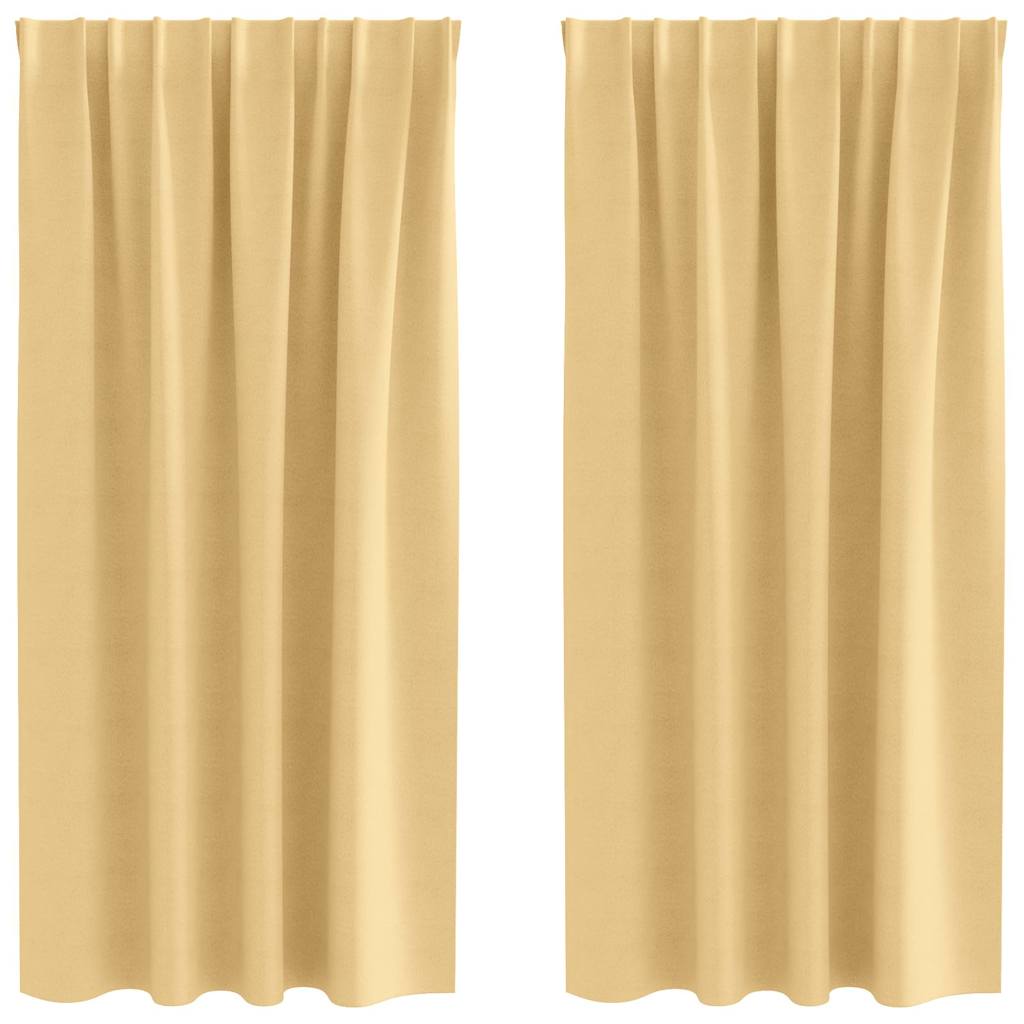 vidaXL Firany blackout z kółkami 2 pcs Beżowy 175 x 140 cm Poliester