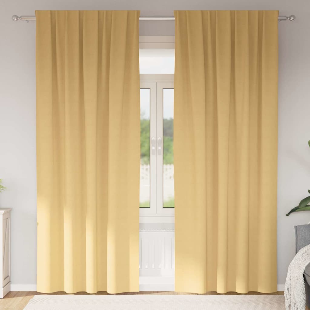 vidaXL Firany blackout z kółkami 2 pcs Beżowy 225 x 140 cm Poliester
