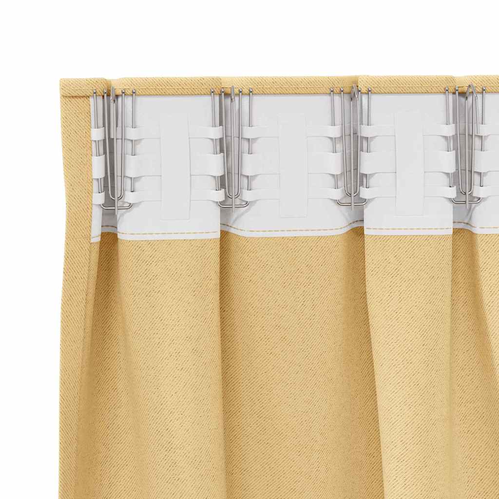 vidaXL Firany blackout z kółkami 2 pcs Beżowy 245 x 140 cm Poliester