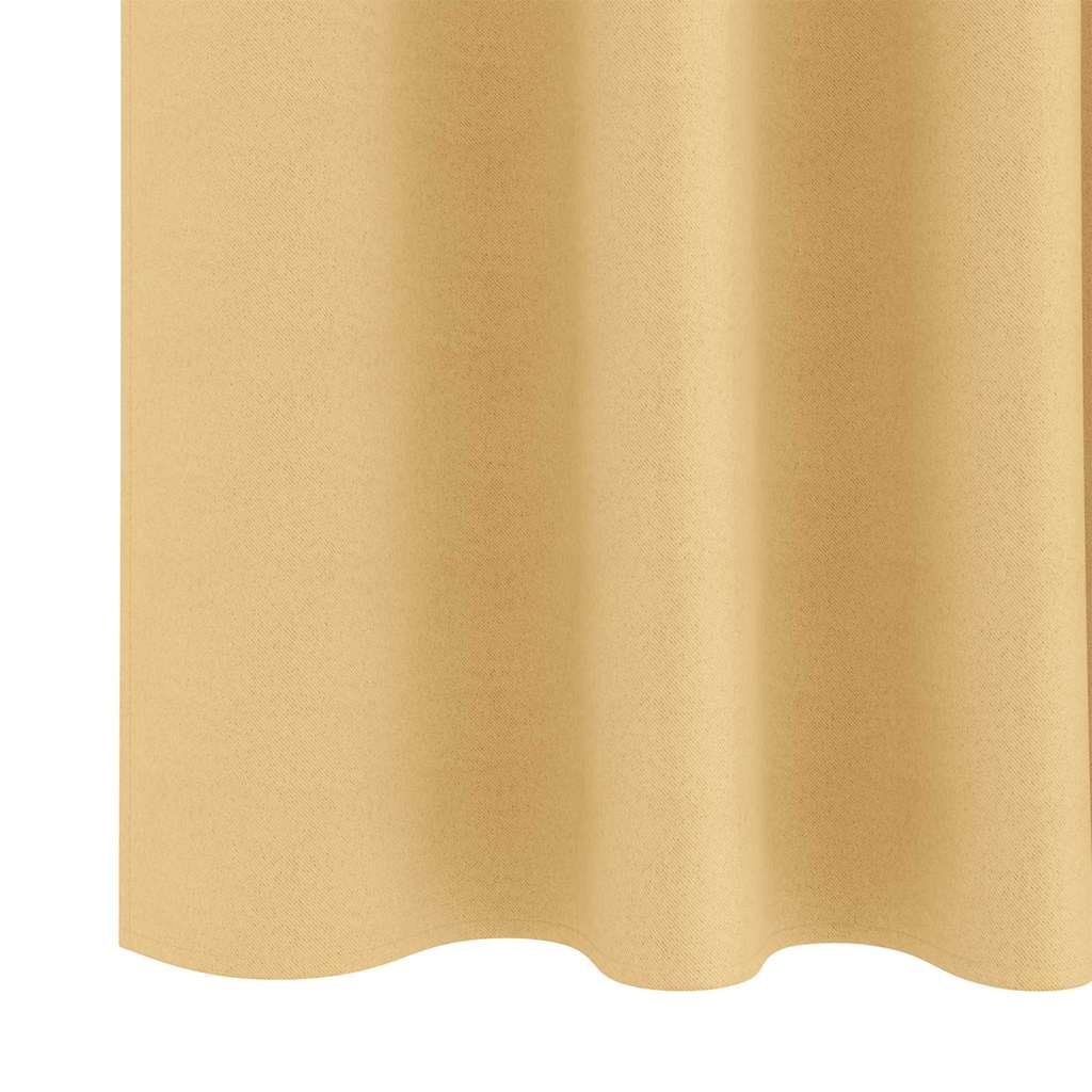 vidaXL Firany blackout z kółkami 2 pcs Beżowy 245 x 140 cm Poliester