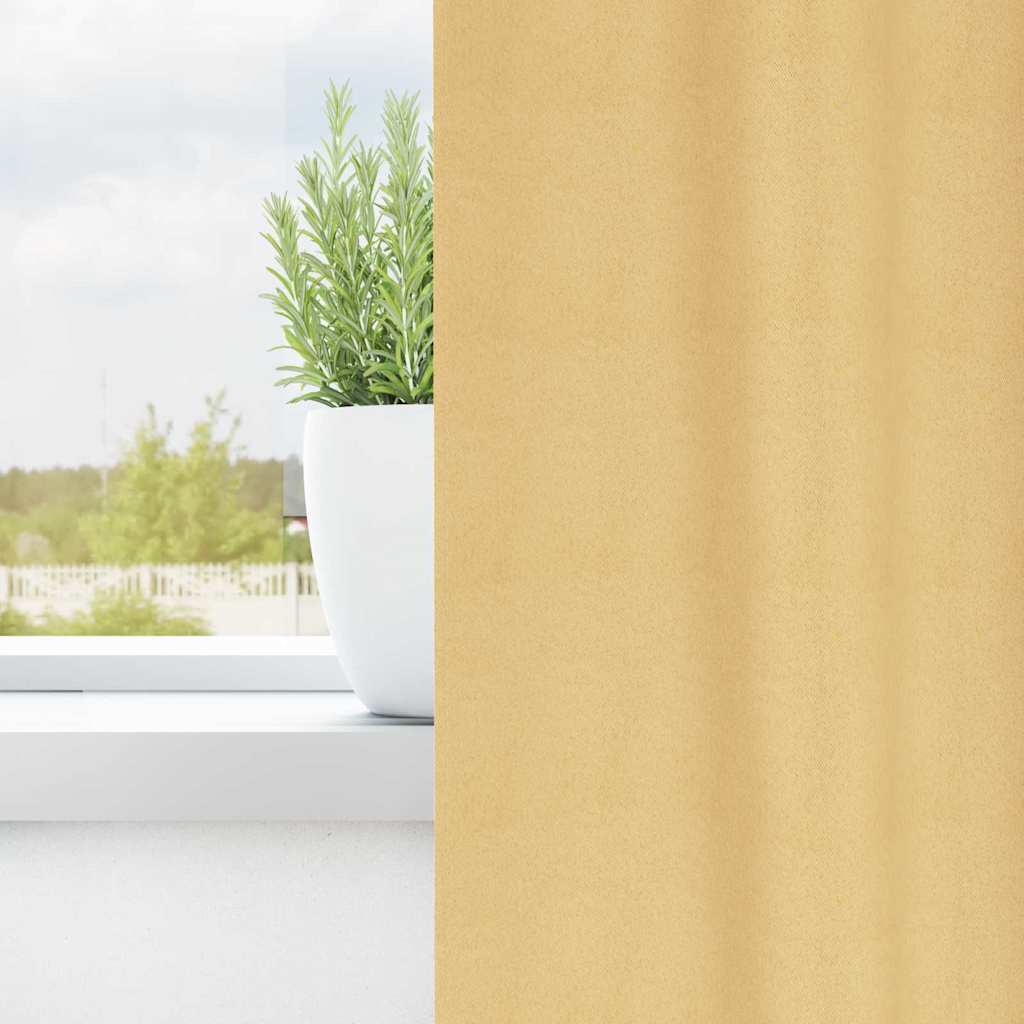 vidaXL Firany blackout z kółkami 2 pcs Beżowy 245 x 140 cm Poliester