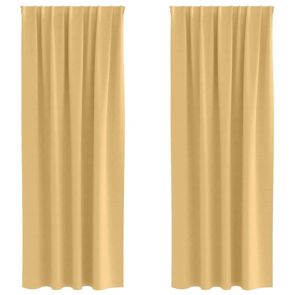 vidaXL Firany blackout z kółkami 2 pcs Beżowy 245 x 140 cm Poliester