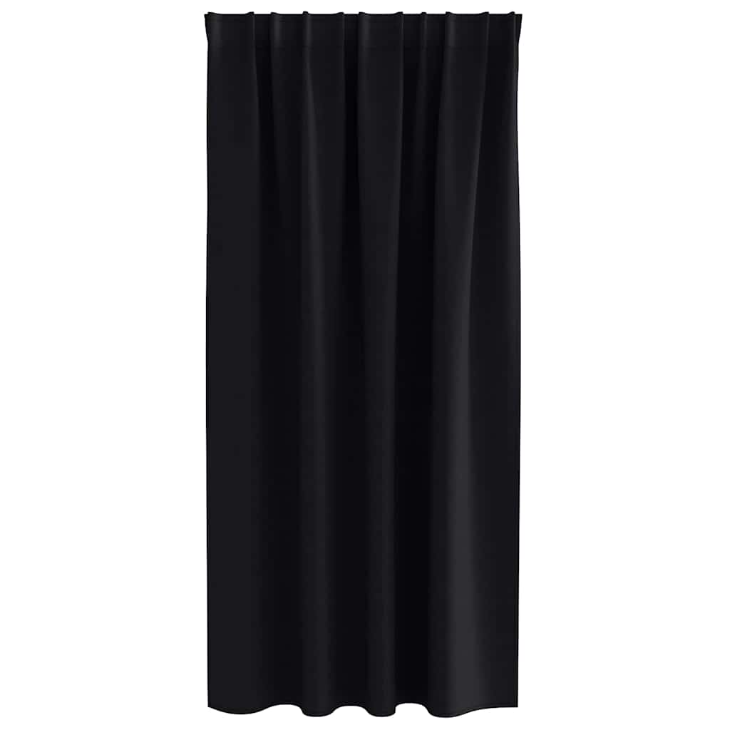 vidaXL Firany blackout z kółkami 2 pcs Czarny 175 x 140 cm Poliester