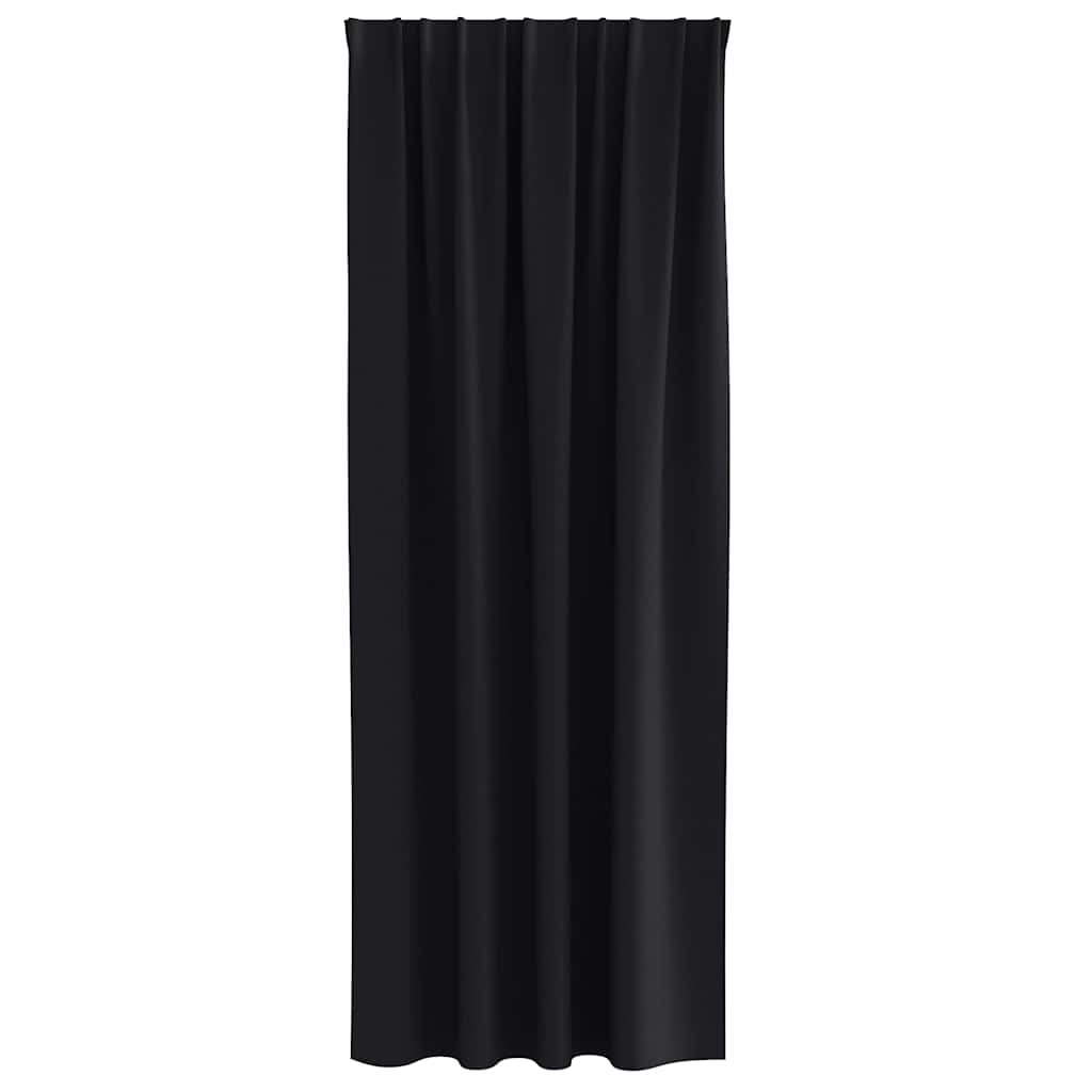 vidaXL Firany blackout z kółkami 2 pcs Czarny 225 x 140 cm Poliester