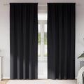 vidaXL Firany blackout z kółkami 2 pcs Czarny 260 x 140 cm Poliester
