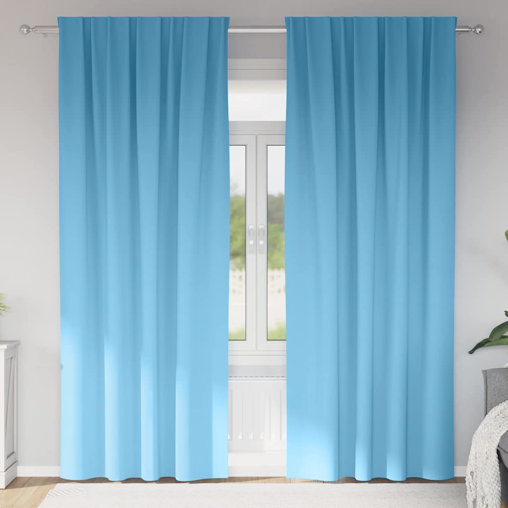 vidaXL Firany blackout z kółkami 2 pcs Jasnoniebieski 225 x 140 cm