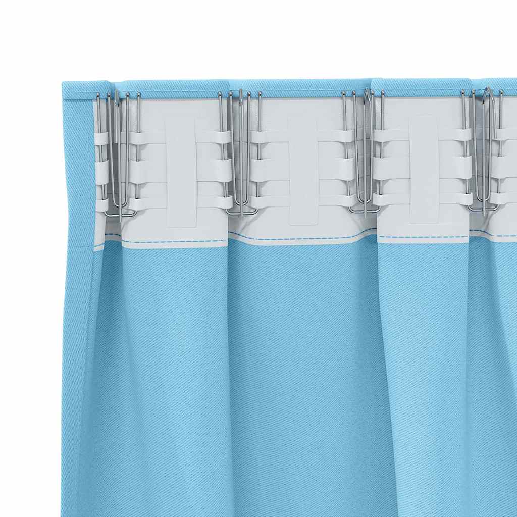 vidaXL Firany blackout z kółkami 2 pcs Jasnoniebieski 245 x 140 cm