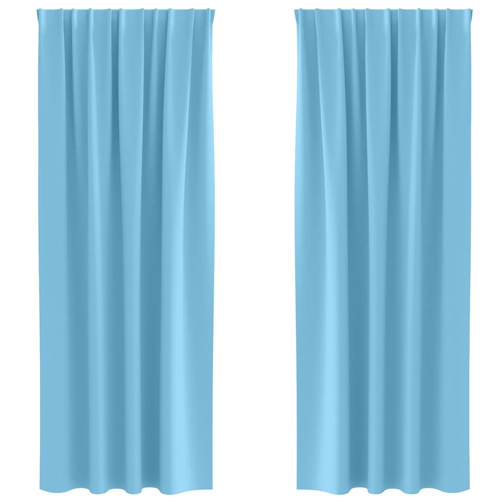 vidaXL Firany blackout z kółkami 2 pcs Jasnoniebieski 260 x 140 cm