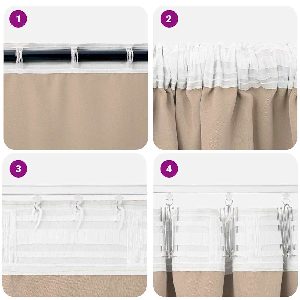 vidaXL Firany blackout z kółkami 2 pcs Ciemnoszary 140 x 140 cm