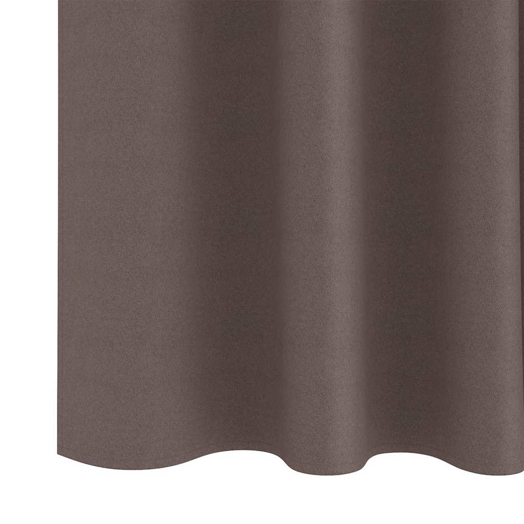 vidaXL Firany blackout z kółkami 2 pcs Ciemny brąz 175 x 140 cm