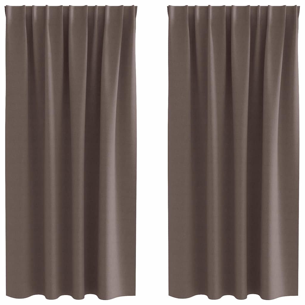 vidaXL Firany blackout z kółkami 2 pcs Ciemny brąz 175 x 140 cm