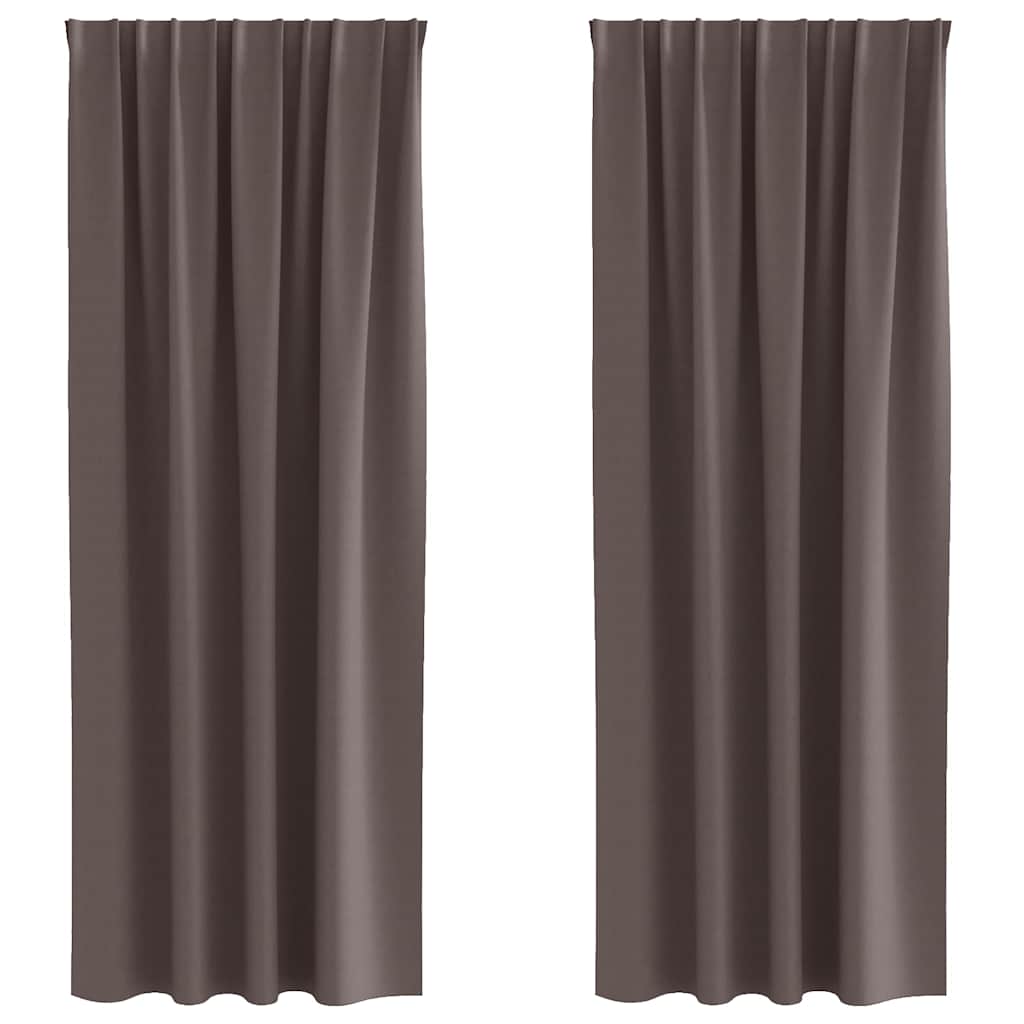 vidaXL Firany blackout z kółkami 2 pcs Ciemny brąz 245 x 140 cm