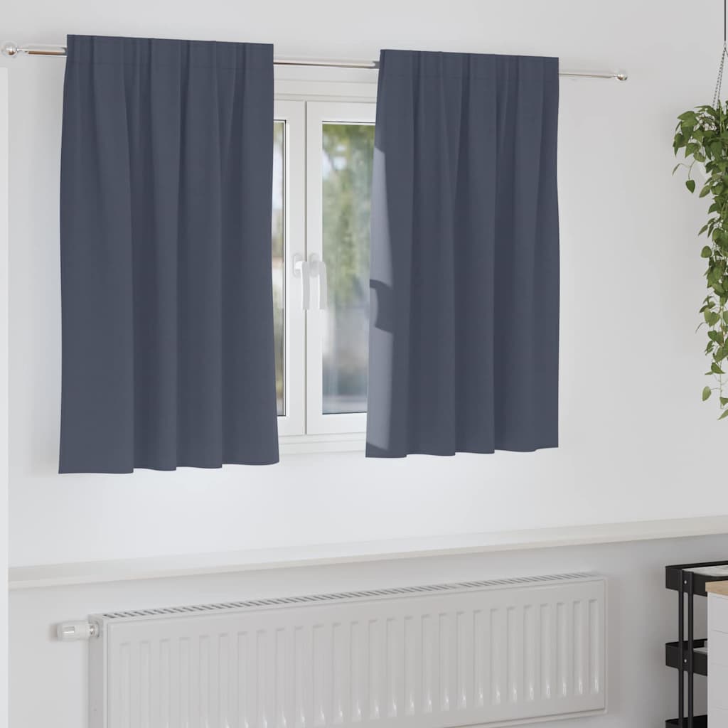 vidaXL Firany blackout z kółkami 2 pcs Antracyt 140 x 140 cm Poliester