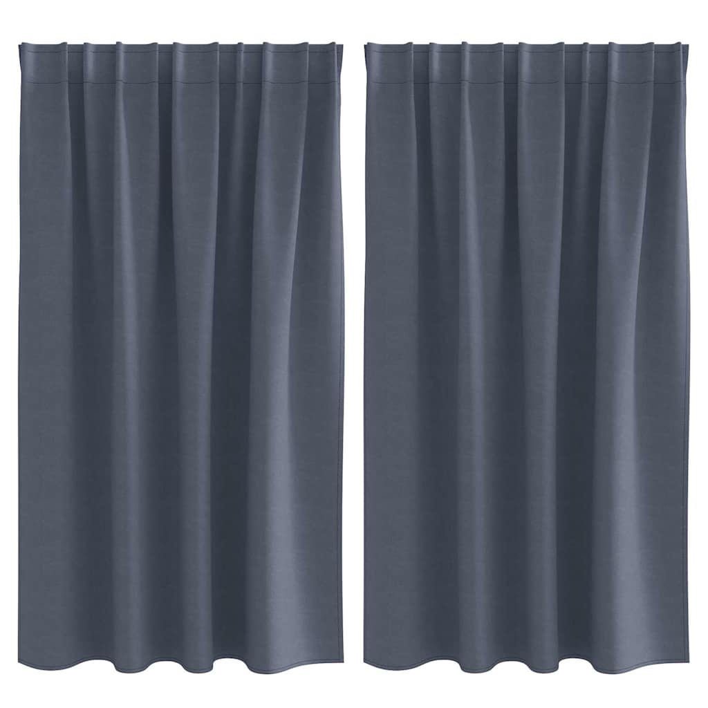 vidaXL Firany blackout z kółkami 2 pcs Antracyt 140 x 140 cm Poliester