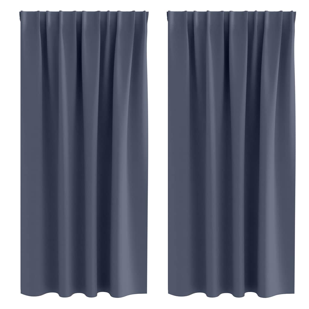 vidaXL Firany blackout z kółkami 2 pcs Antracyt 175 x 140 cm Poliester