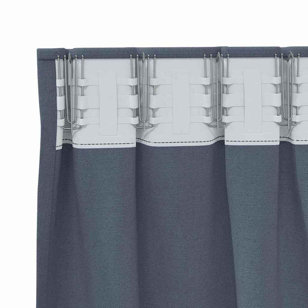 vidaXL Firany blackout z kółkami 2 pcs Antracyt 245 x 140 cm Poliester