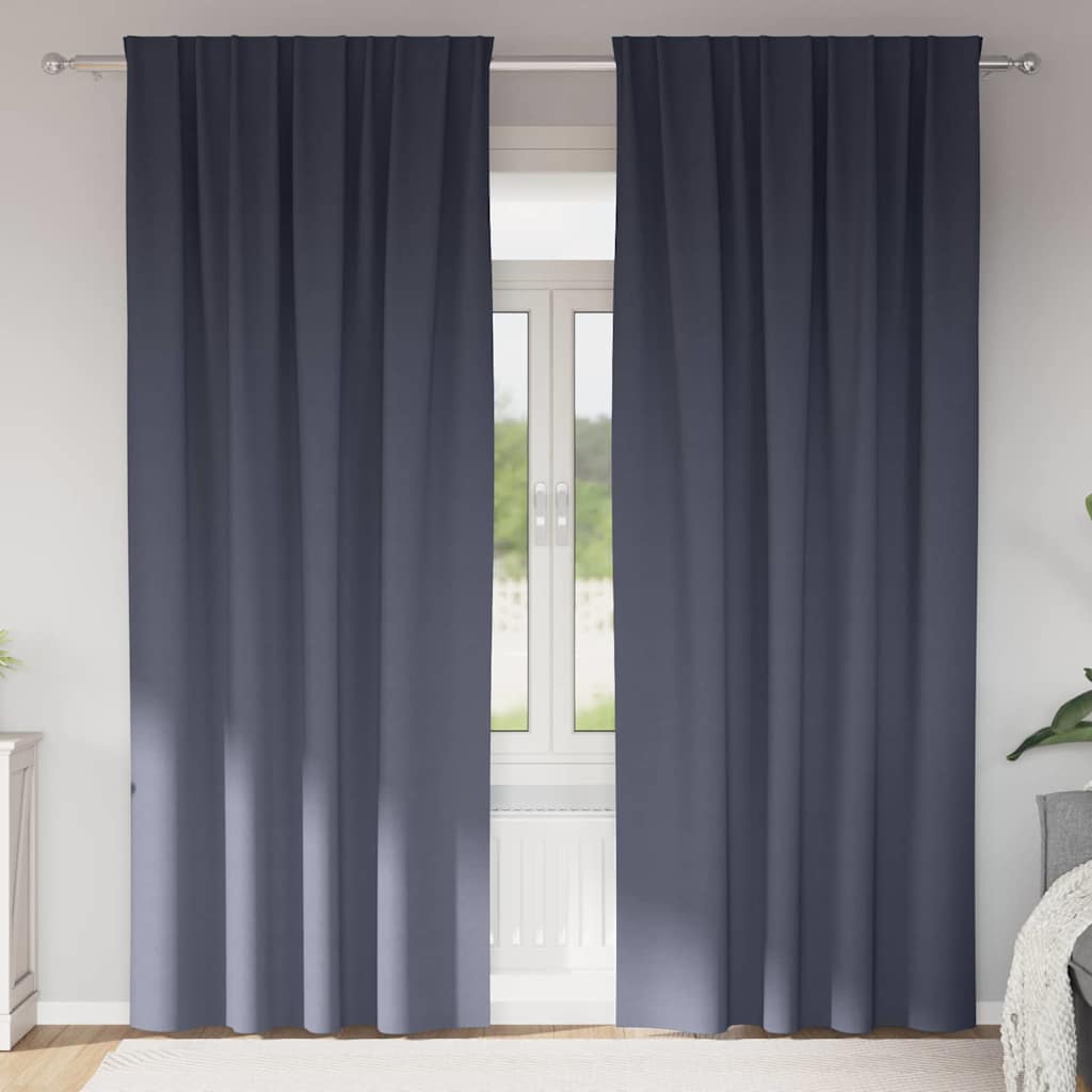 vidaXL Firany blackout z kółkami 2 pcs Antracyt 245 x 140 cm Poliester
