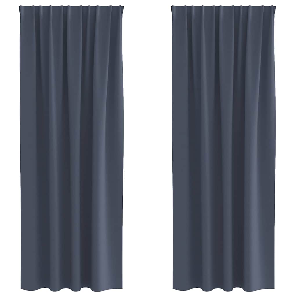 vidaXL Firany blackout z kółkami 2 pcs Antracyt 245 x 140 cm Poliester