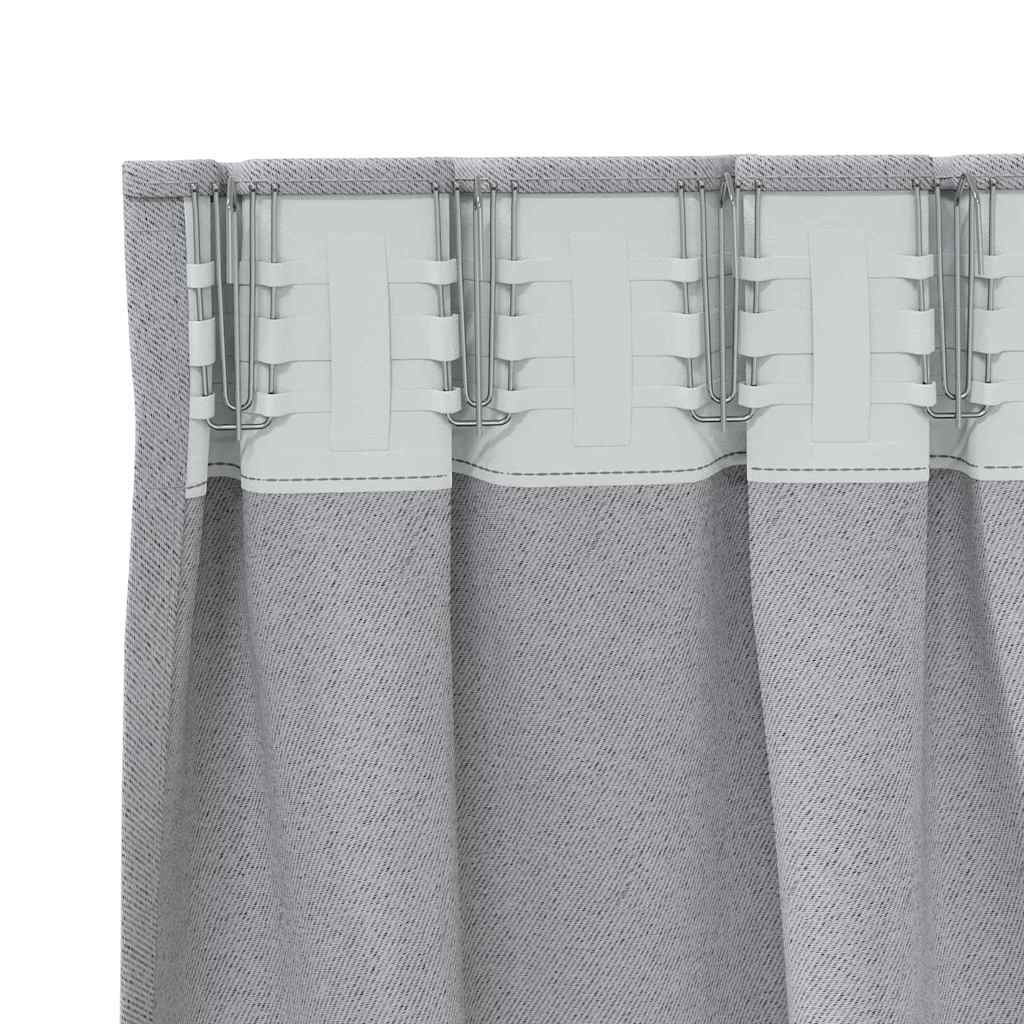 vidaXL Firany blackout z kółkami 2 pcs Jasnoszary 260 x 140 cm